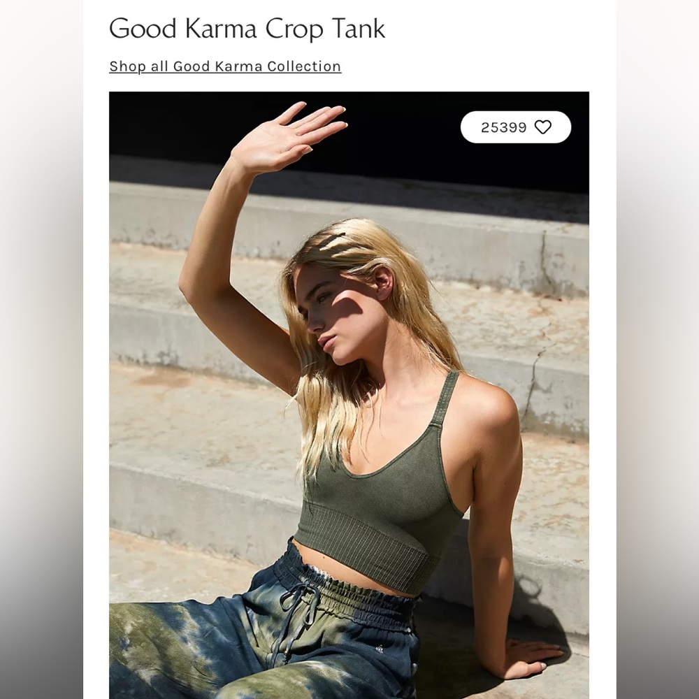 NWOT Free People Good Karma crop tank